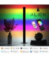 GloboStar® ALIEN-DIVA-BLACK-50-12 ALIEN Design DIVA Μοντέρνο Minimal Nordic Μεταλλικό Φωτιστικό Επιτραπέζιο - Πορτατίφ - Λαμπατέρ Μαύρο LED 10W 1500lm με Ασύρματο Χειριστήριο RF & Dimmer IP20 Πολύχρωμο RGBW + WW Smart Home Wi-Fi Μ3 x Π1.6 x Υ50cm